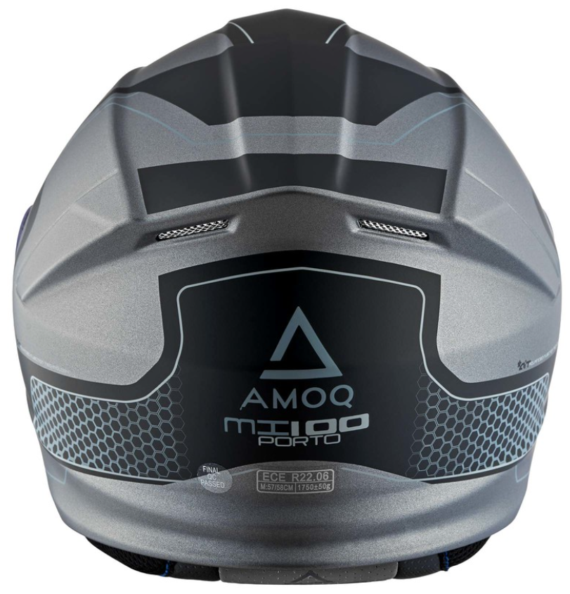 Отваряема каска AMOQ Helmet MI100 Porto black/grey — снимка 2