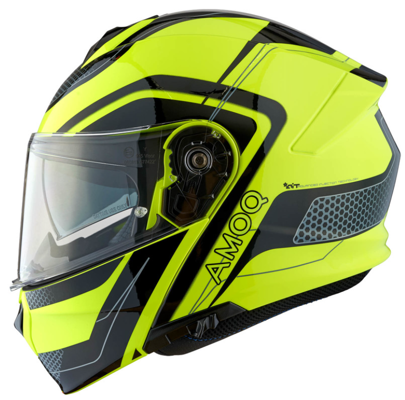 Отваряема каска AMOQ Helmet MI100 Porto black/yellow — снимка 3