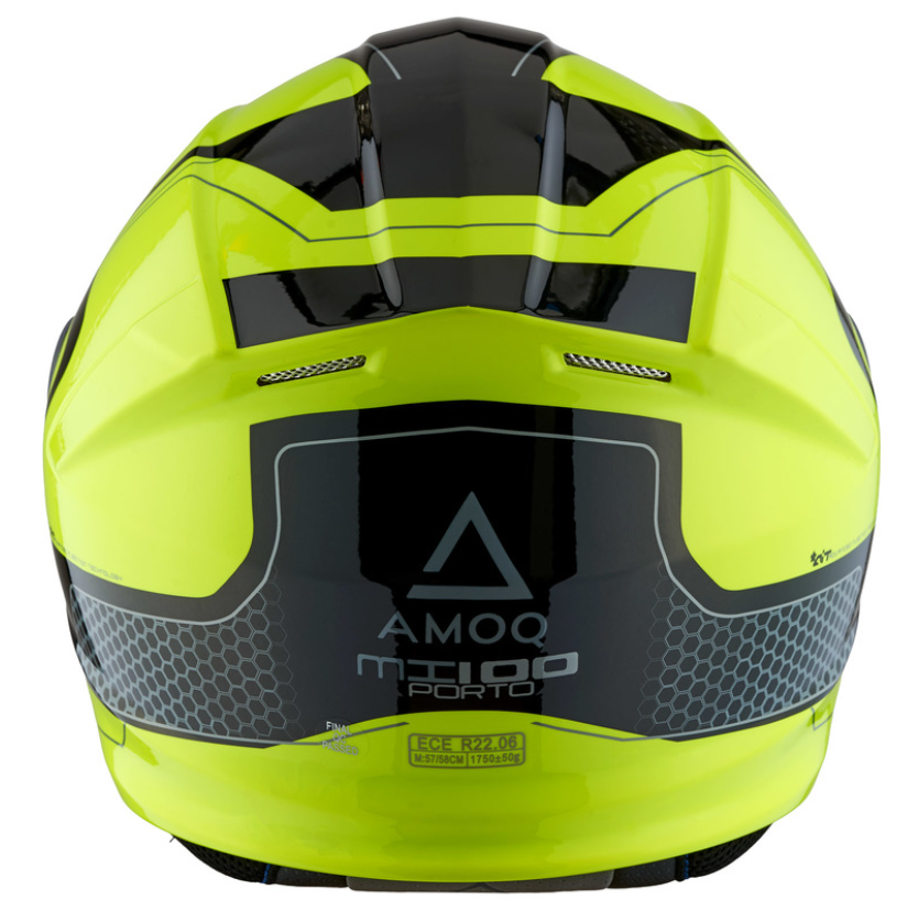 Отваряема каска AMOQ Helmet MI100 Porto black/yellow — снимка 2