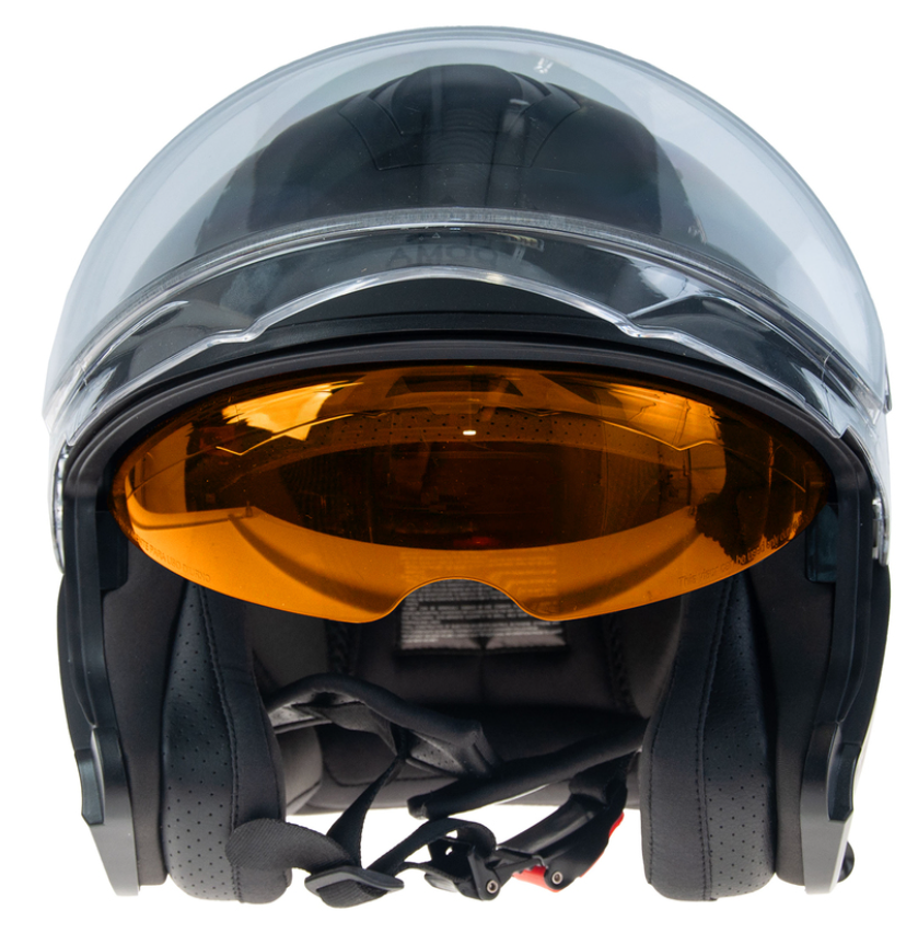 Скутер каска AMOQ Cluster Electric visor Jet Helmet Blackout — снимка 3