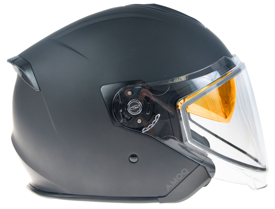 Скутер каска AMOQ Cluster Electric visor Jet Helmet Blackout — снимка 2