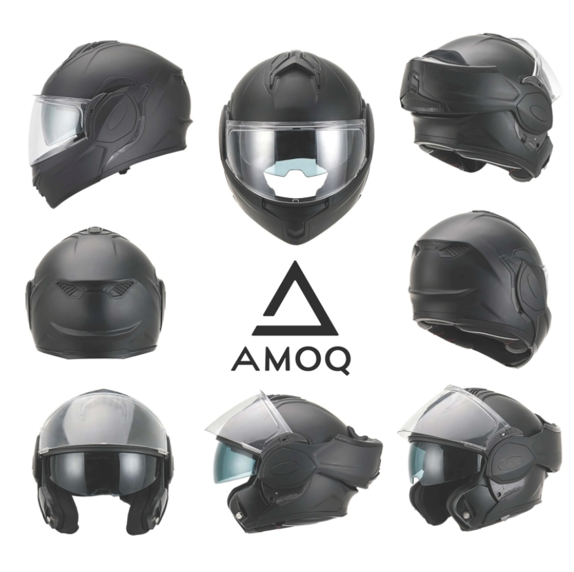 Отваряема каска AMOQ Helmet MI200 mattblack — снимка 2