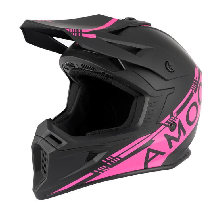 Мотокрос  каска AMOQ Meteor V2 Helmet Black/Pink
