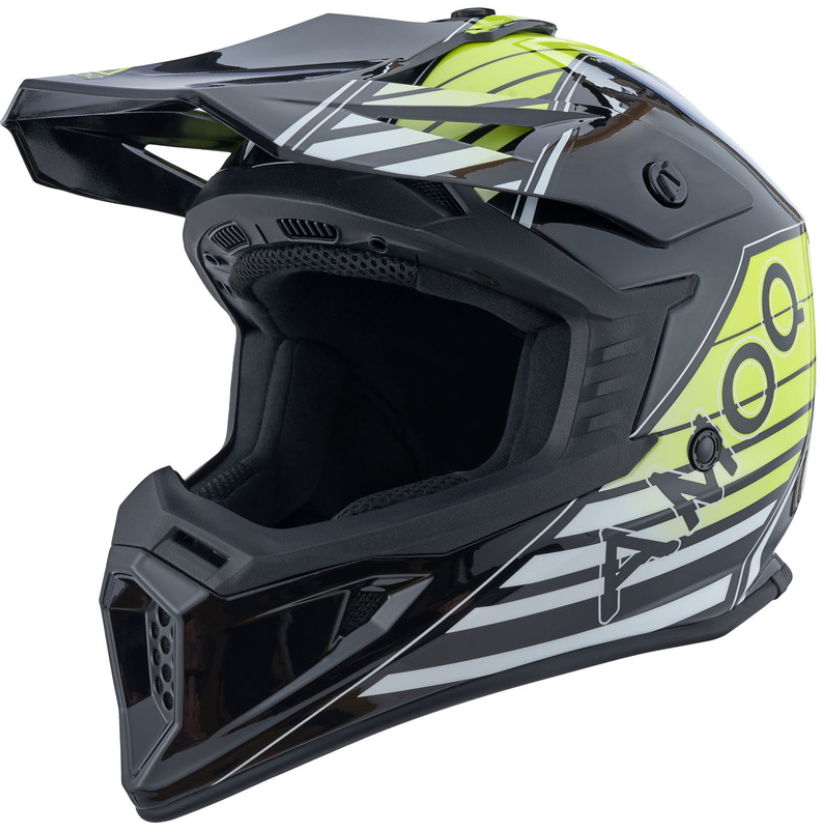 Мотокрос  каска AMOQ Meteor V2 Helmet Axis Black/Yellow glossy