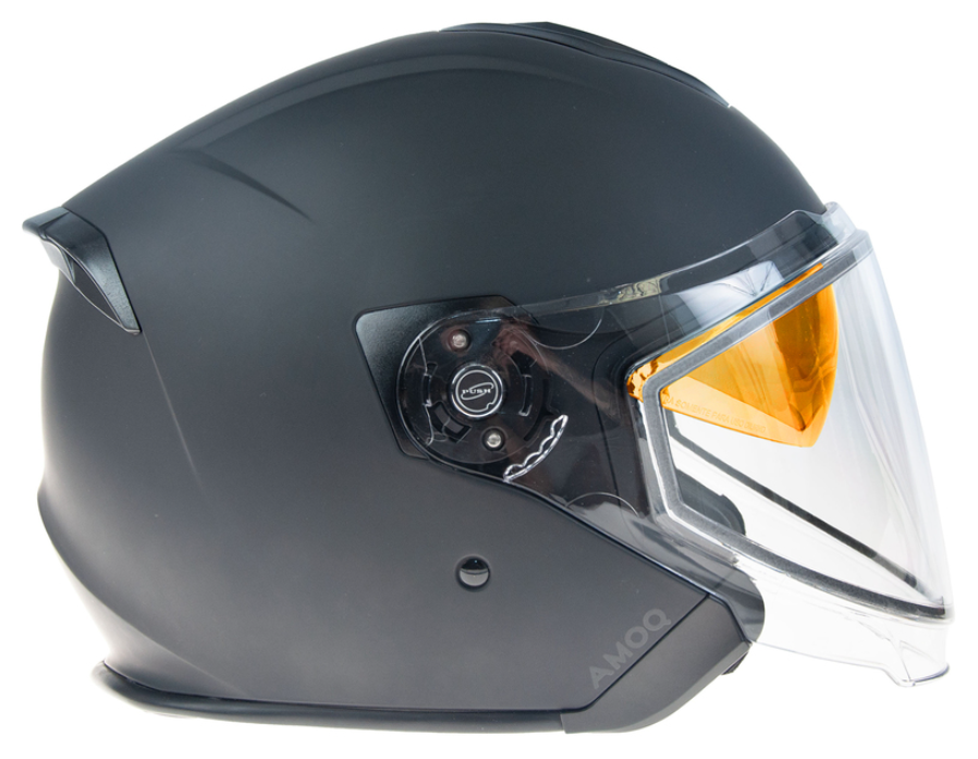 Скутер каска AMOQ Cluster double visor Jet Helmet Blackout