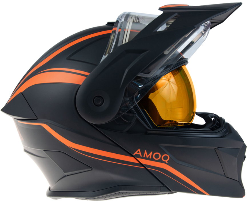 Отваряема каска AMOQ Ballast Electric visor Helmet Black/Orange