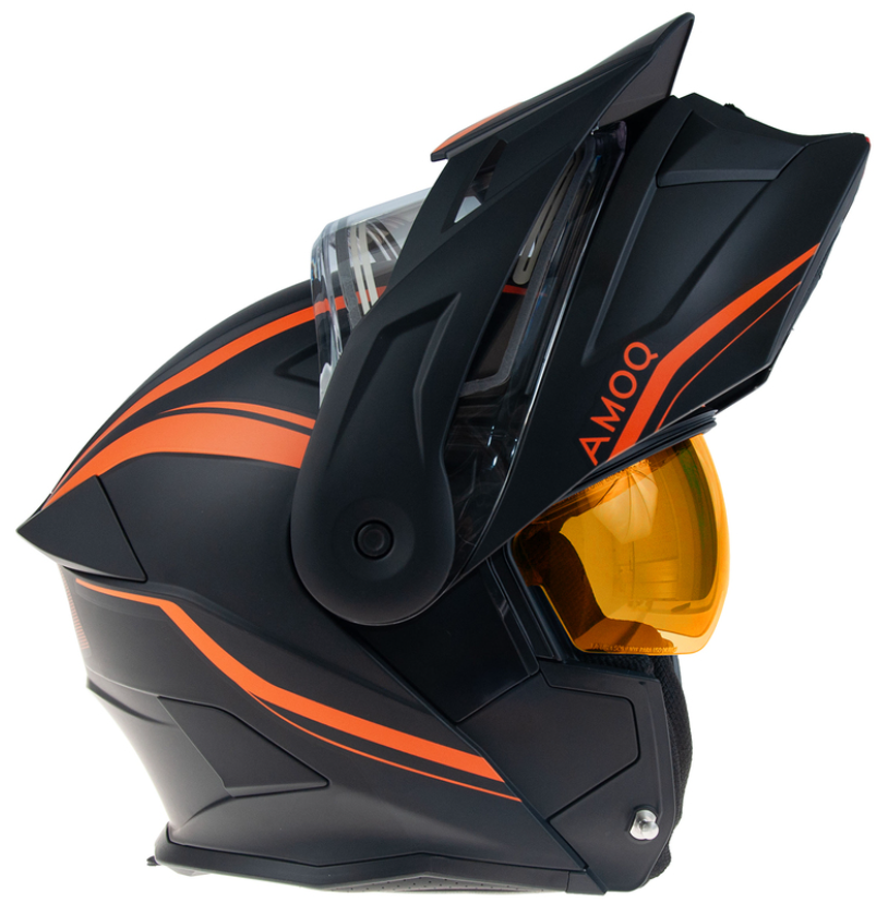 Отваряема каска AMOQ Ballast Electric visor Helmet Black/Orange — снимка 4