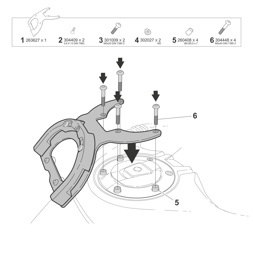 Клик система за резервоар SHAD CLICK SYSTEM FITTING KIT CF MOTO 800 MTX — снимка 3