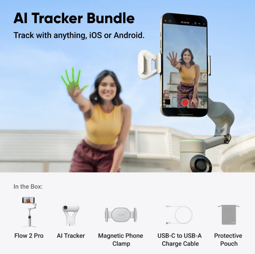 Видео стабилизатор Insta360 FLOW 2 PRO AI Tracker Bundle — снимка 6