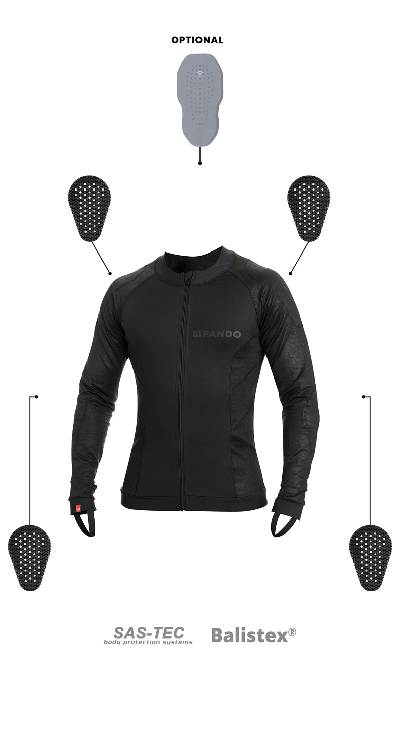 Текстилно яке Pando Moto Shell UH 03 Black — снимка 2