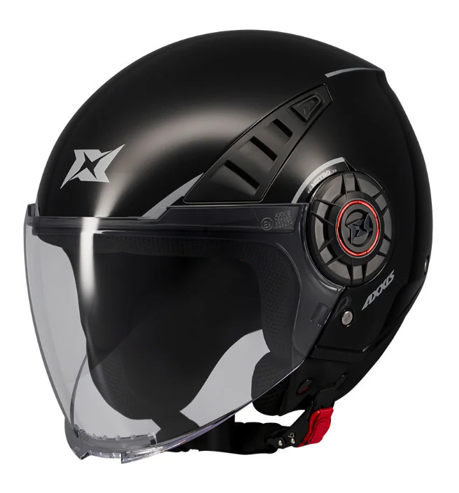 КАСКА ЗА СКУТЕР METRO S SOLID V2 A1 BLACK GLOSS — снимка 4