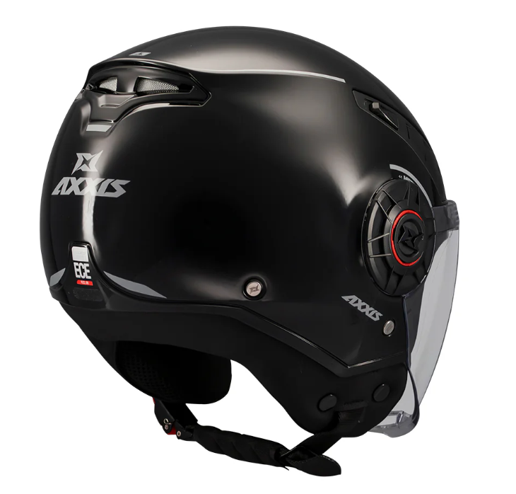 КАСКА ЗА СКУТЕР METRO S SOLID V2 A1 BLACK GLOSS — снимка 2