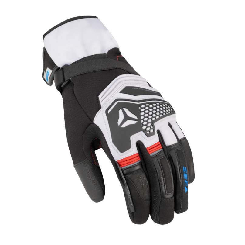 Туристически мото ръкавици SECA TURISMO WP GREY/RED/BLUE — снимка 2