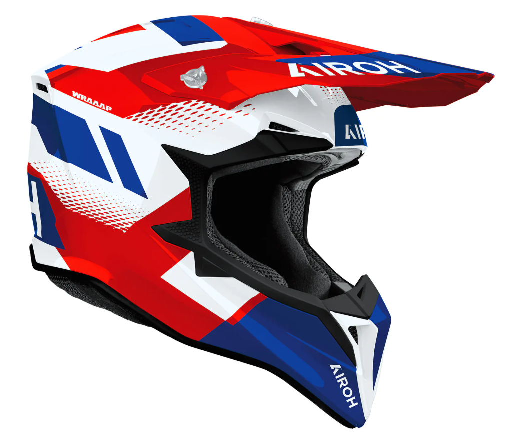 Мотокрос каска AIROH WRAAAP VISION RED/BLUE GLOSS — снимка 2