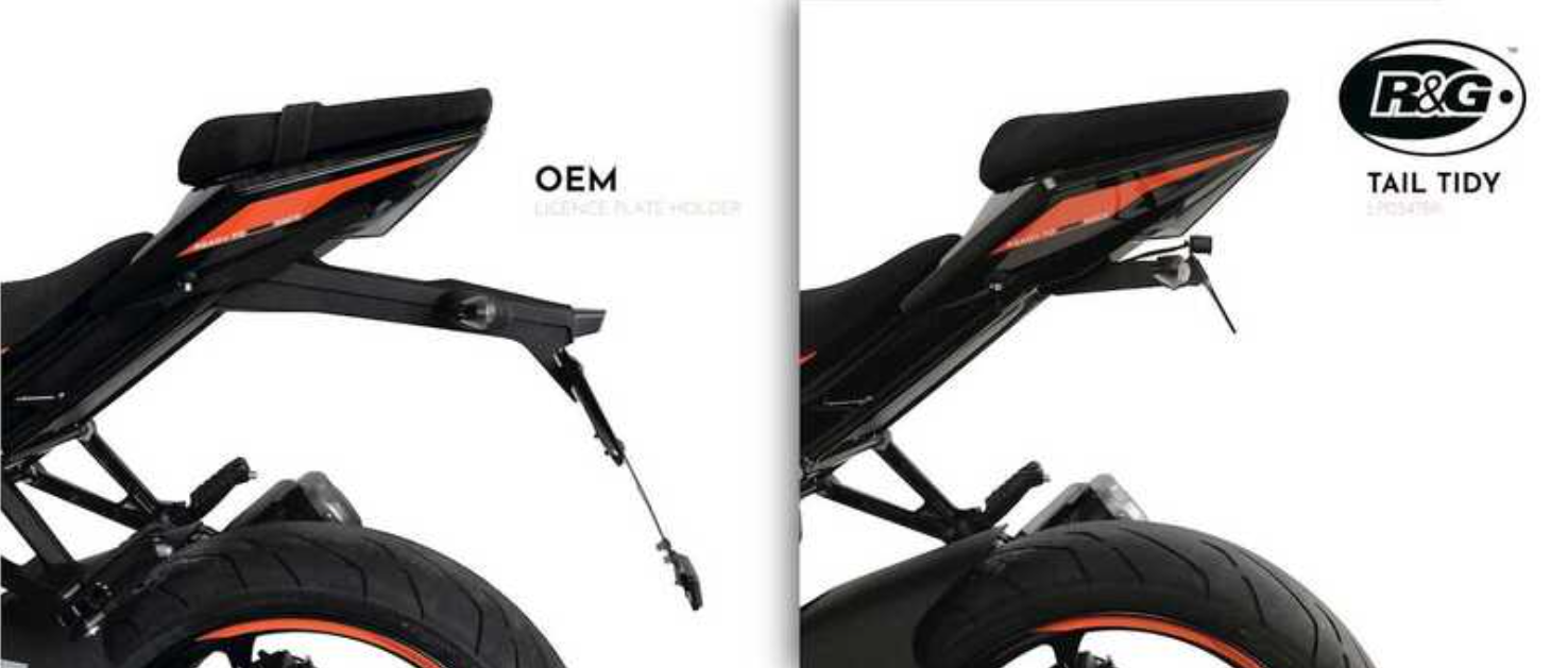 Стойка за номер R&G RACING License Plate Holder Black KTM RC 390 22-26 / 125 22-26 — снимка 3