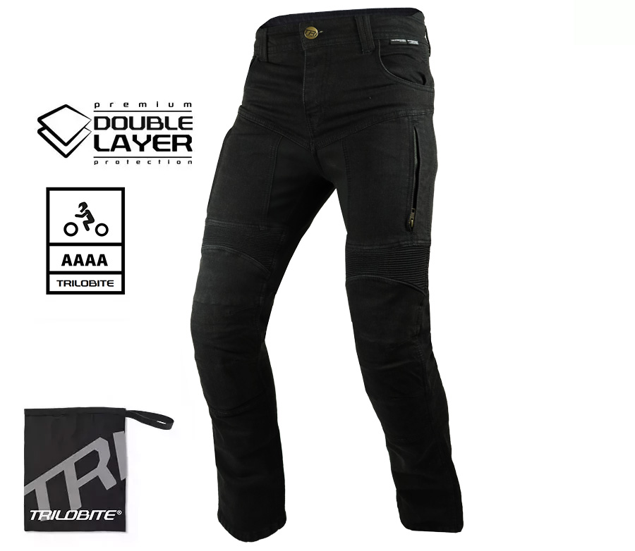 Мото дънки TRILOBITE PARADO DOUBLELAYER AAA(A) SLIM FIT MEN BLACK LEVEL 2