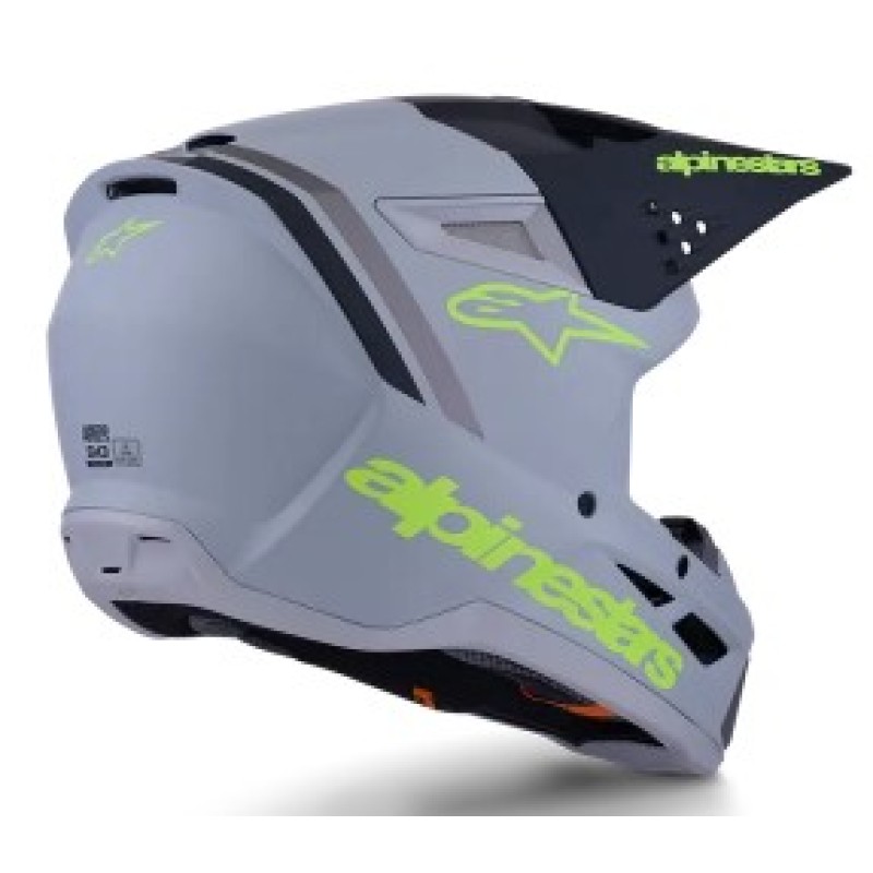 Мотокрос каска ALPINESTARS SM3 RADIUM GRAY/BLK/YL — снимка 2