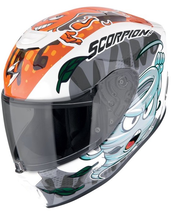 Детска каска SCORPION EXO-JNR AIR White-Blue-Orange