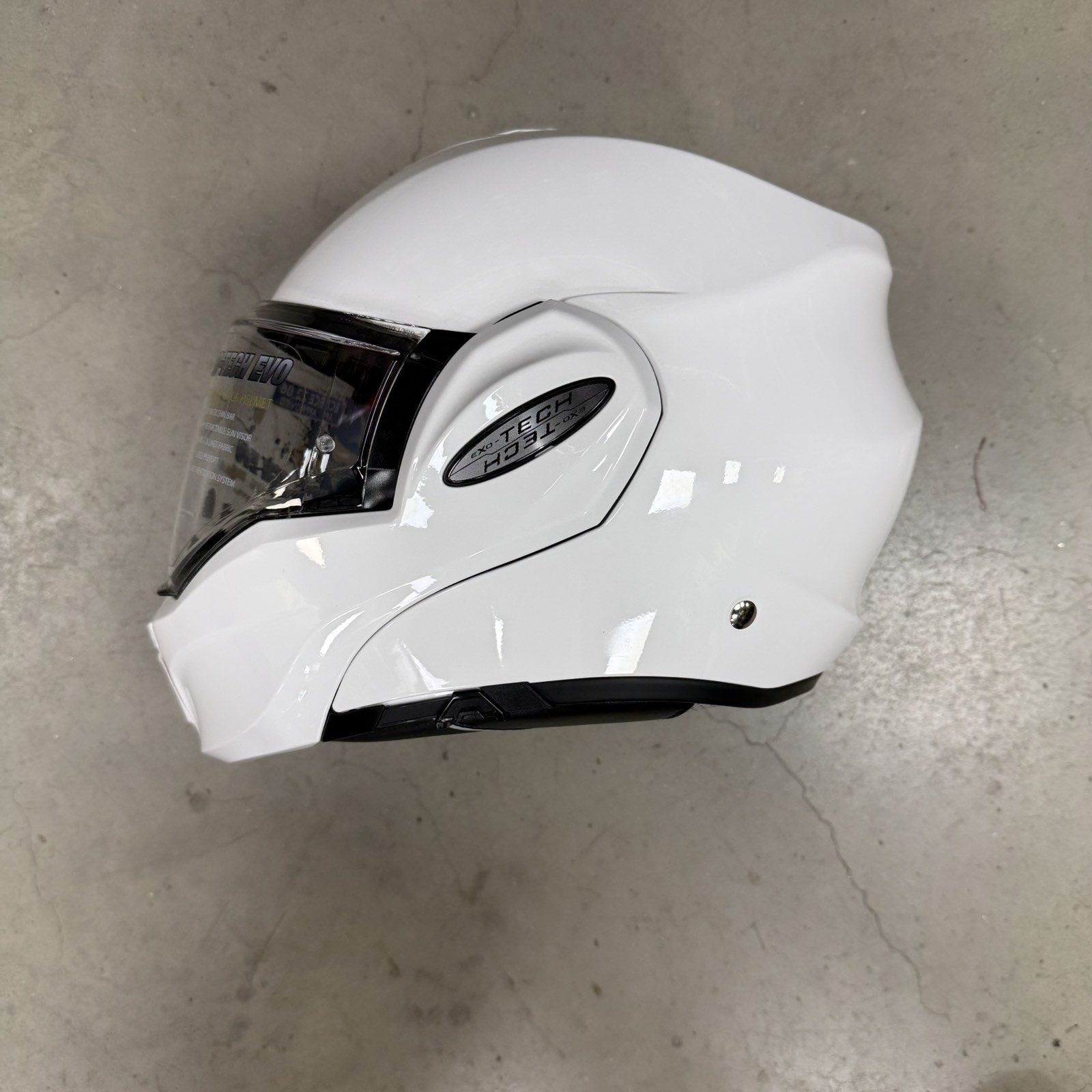 Модуларна каска SCORPION Exo-Tech Evo White - Дефектна — снимка 6