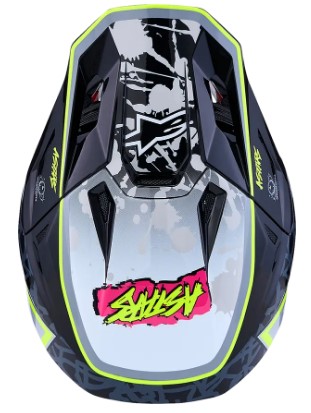 Мотокрос каска ALPINESTARS SM7 BLASTER BLK/GRY/YLW — снимка 3
