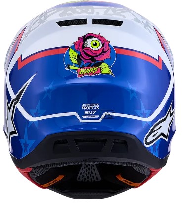 Мотокрос каска ALPINESTARS SM7 BLASTER WHT/BLU/RED — снимка 5