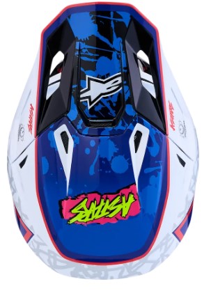 Мотокрос каска ALPINESTARS SM7 BLASTER WHT/BLU/RED — снимка 4