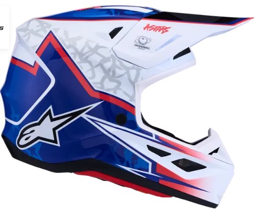 Мотокрос каска ALPINESTARS SM7 BLASTER WHT/BLU/RED — снимка 2