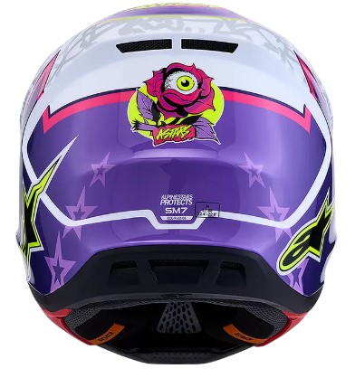 Мотокрос каска ALPINESTARS SM7 BLASTER PUR/PNK/WH — снимка 5