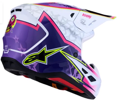 Мотокрос каска ALPINESTARS SM7 BLASTER PUR/PNK/WH — снимка 3