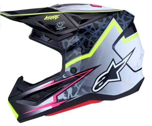 Мотокрос каска ALPINESTARS SM7 BLASTER BLK/GRY/YLW — снимка 4