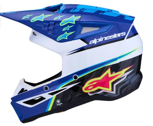 Мотокрос каска ALPINESTARS SM3 FALCON BLU/BLK/PNK — снимка 2