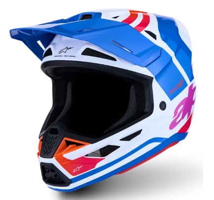 Мотокрос каска ALPINESTARS SM7 CORE WHT/BLU/PNK
