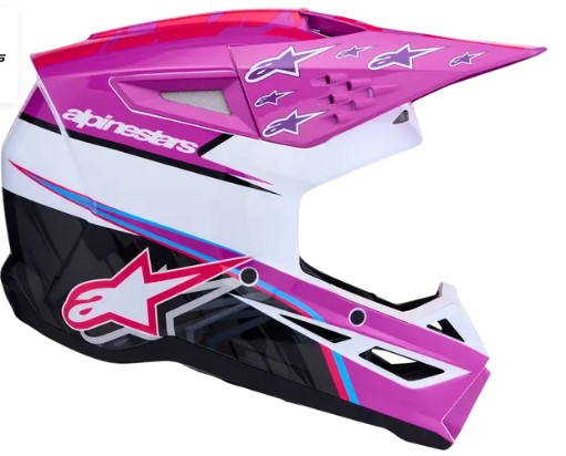 Детска мотокрос каска ALPINESTARS SM3 FALCON PU/WH/PK — снимка 5