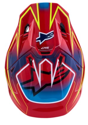 Мотокрос каска ALPINESTARS SM7 CAST RED/YLW/BLU — снимка 2