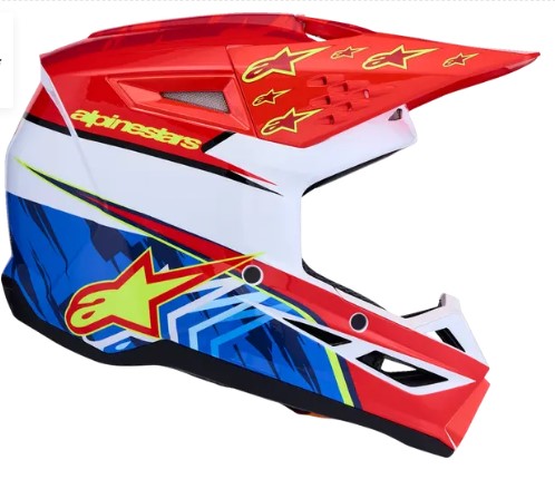 Детска мотокрос каска ALPINESTARS SM3 FALCON RED/WHT/BLU — снимка 4