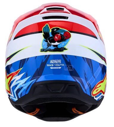 Детска мотокрос каска ALPINESTARS SM3 FALCON RED/WHT/BLU — снимка 3
