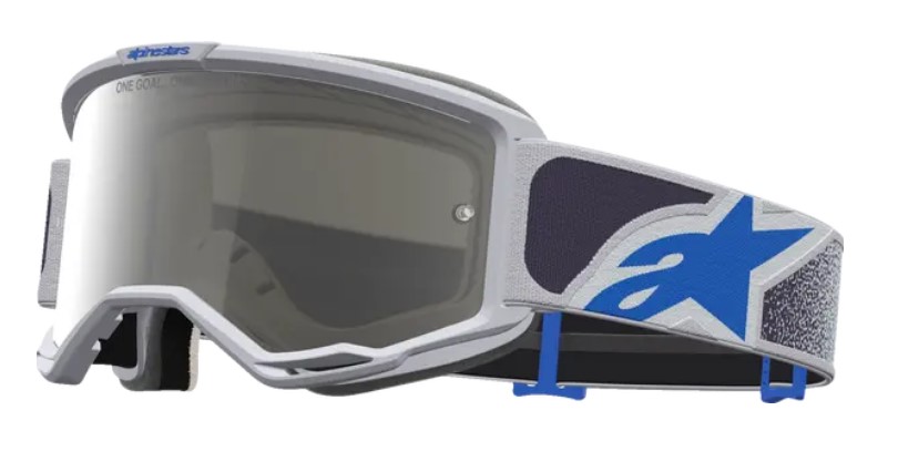 Мотокрос очила ALPINESTARS VISION 5 DRAG LT LILAC BLU MIRROR-SILVER