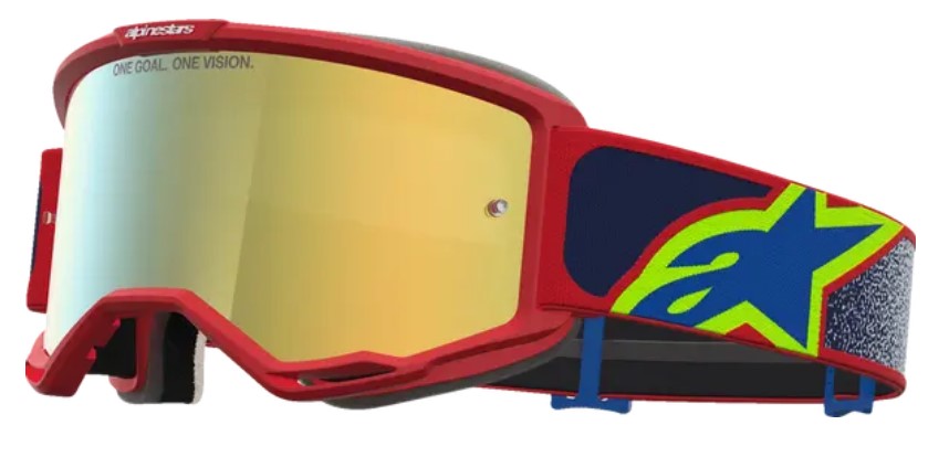Мотокрос очила ALPINESTARS VISION 5 DRAG FIRE RED BLU MIRROR-GLD