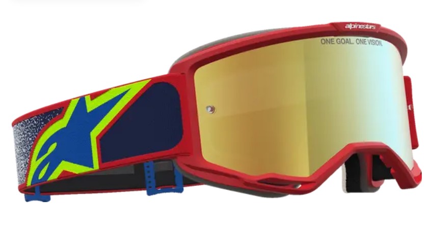 Мотокрос очила ALPINESTARS VISION 5 DRAG FIRE RED BLU MIRROR-GLD — снимка 3