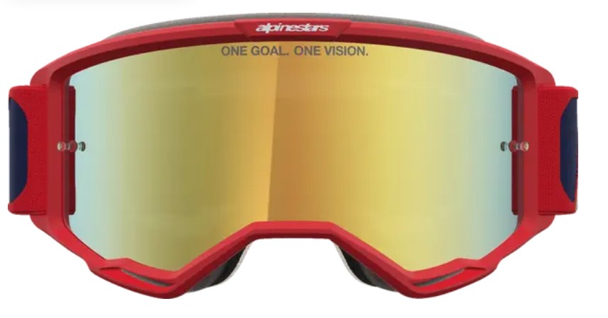 Мотокрос очила ALPINESTARS VISION 5 DRAG FIRE RED BLU MIRROR-GLD — снимка 2