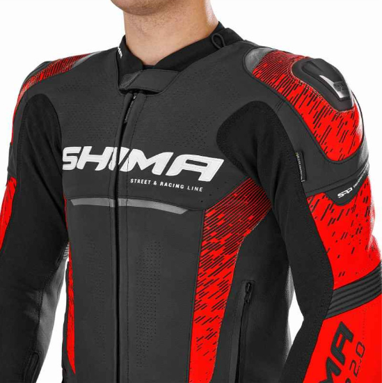 Кожено мото яке SHIMA STR 2.0 BRIGHT RED — снимка 3