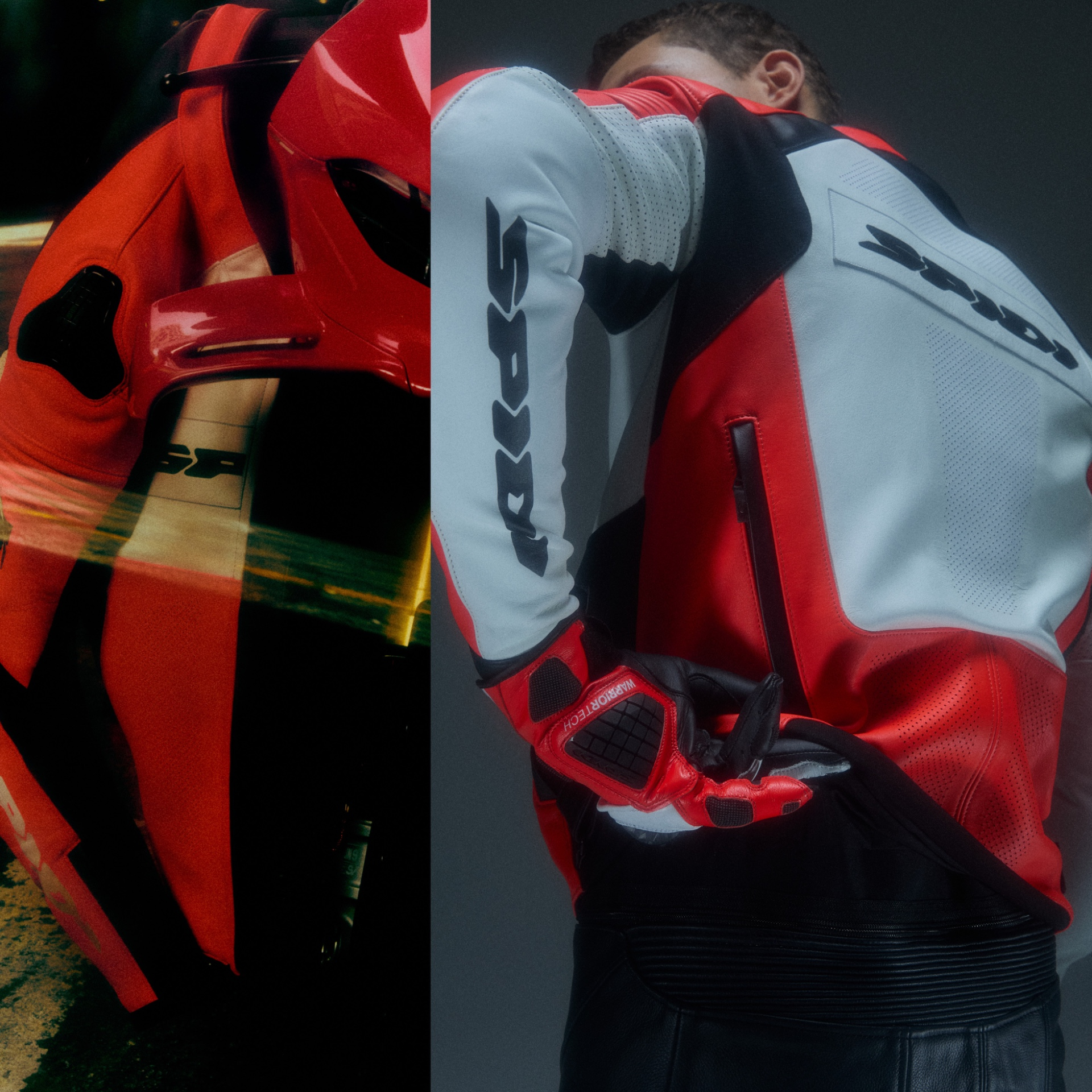 Кожено яке за мотор SPIDI HYPER-V PRO PERFORATED RED/WHITE/BLACK — снимка 3