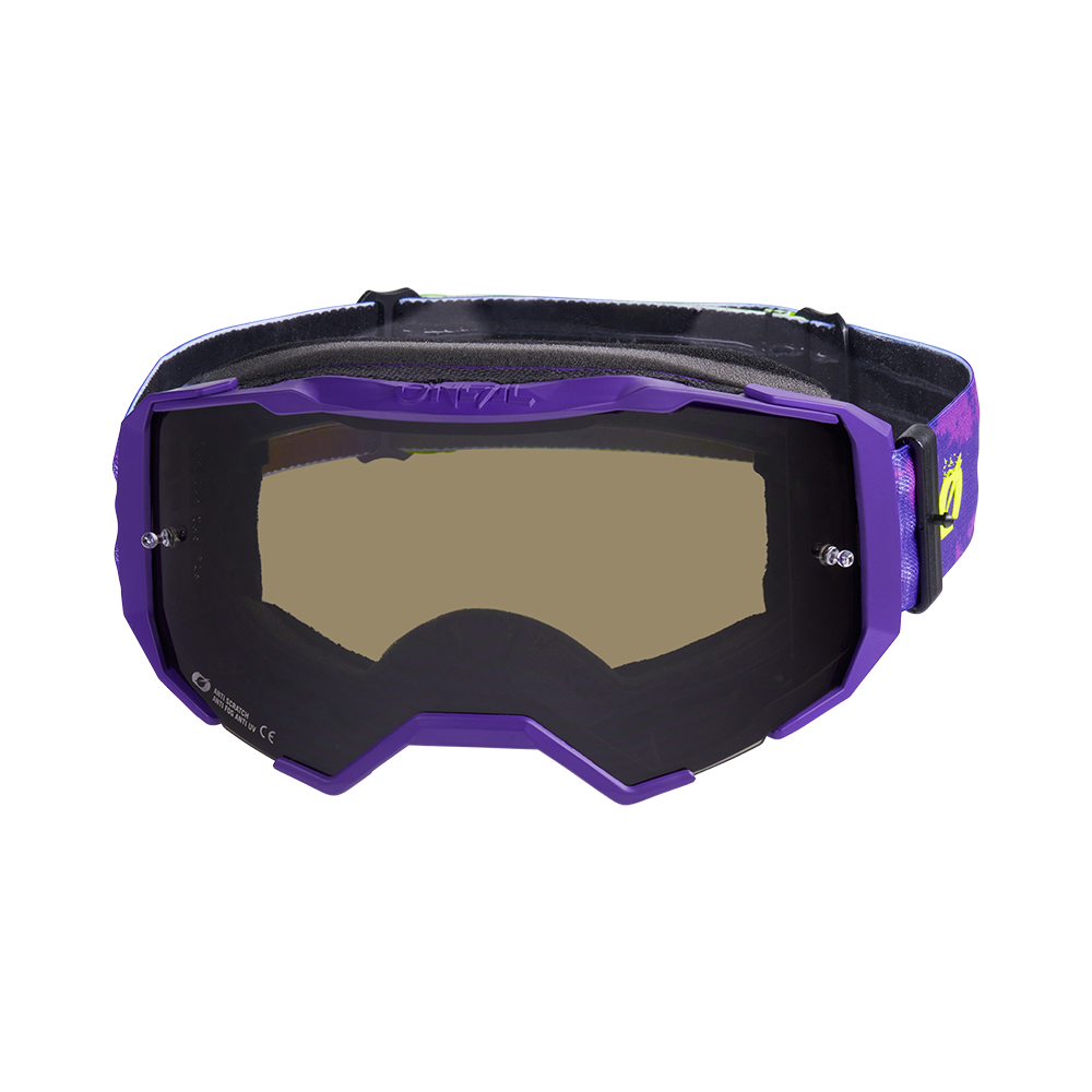 Мотокрос очила O'NEAL B-22 PAINT PURPLE/NEON YELLOW - GRAY — снимка 2