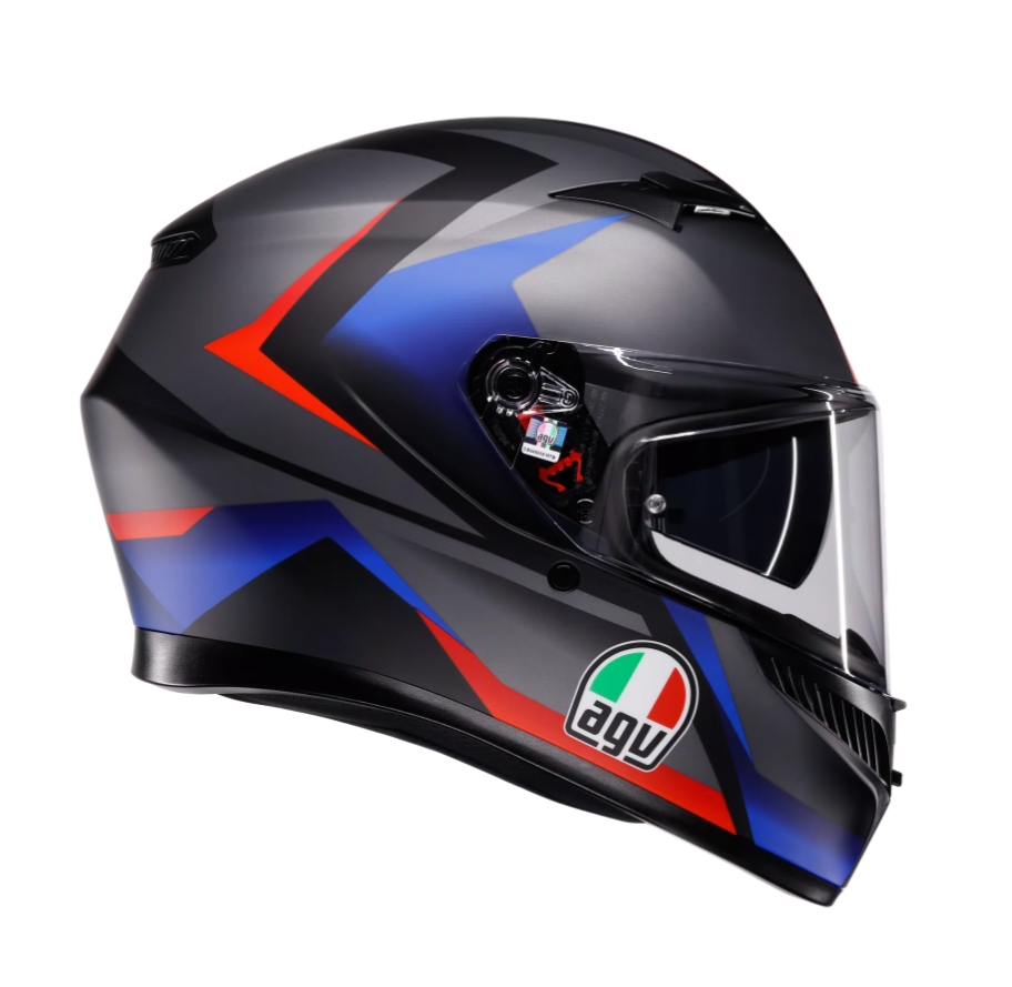 КАСКА AGV K3 STRIGA BLACK/BLUE/RED — снимка 4