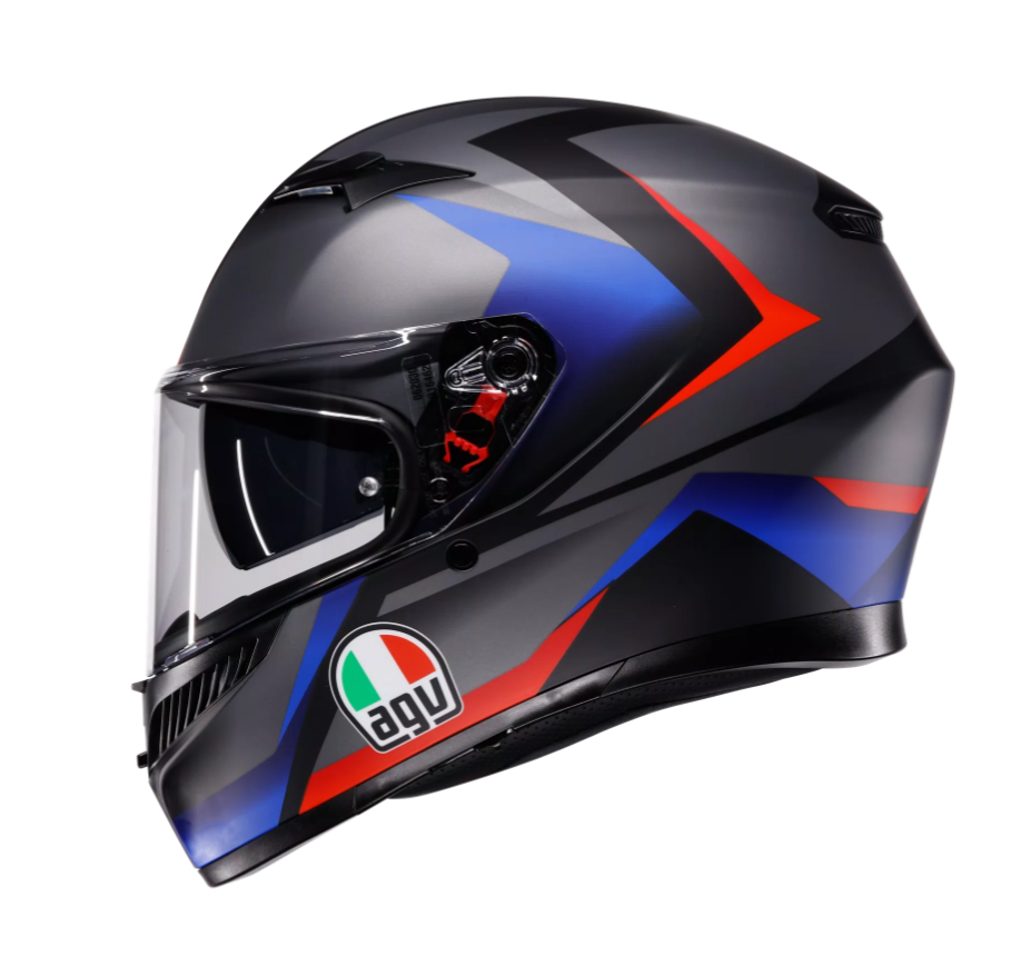 КАСКА AGV K3 STRIGA BLACK/BLUE/RED — снимка 3