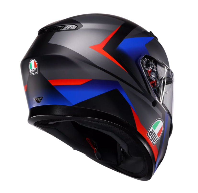 КАСКА AGV K3 STRIGA BLACK/BLUE/RED — снимка 2