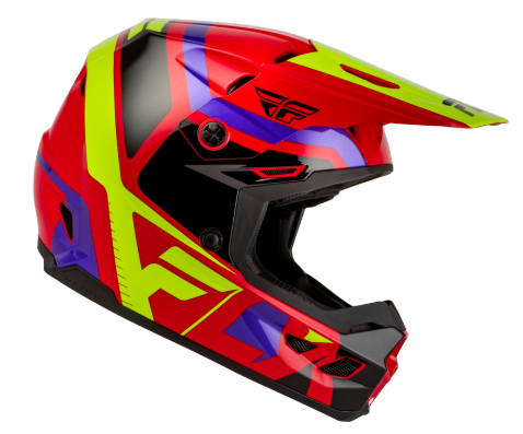 Детска мотокрос каска FLY RACING Kinetic Scrap Red/Hi-Vis/Purple/Black — снимка 3