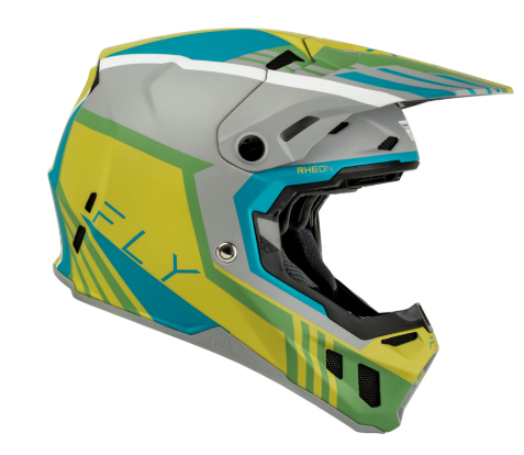 Мотокрос каска FLY RACING Formula CC Strike- Grey/Green/Teal — снимка 3
