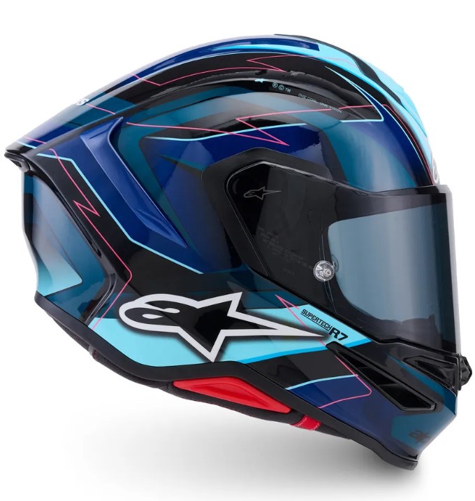 Каска ALPINESTARS S-R7 KINETIS BK/BL/PK FLUO — снимка 6