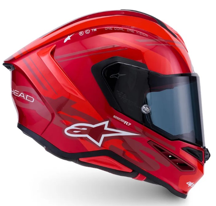 Каска ALPINESTARS S-R7 A-Core RED/WHITE GLOSSY — снимка 6